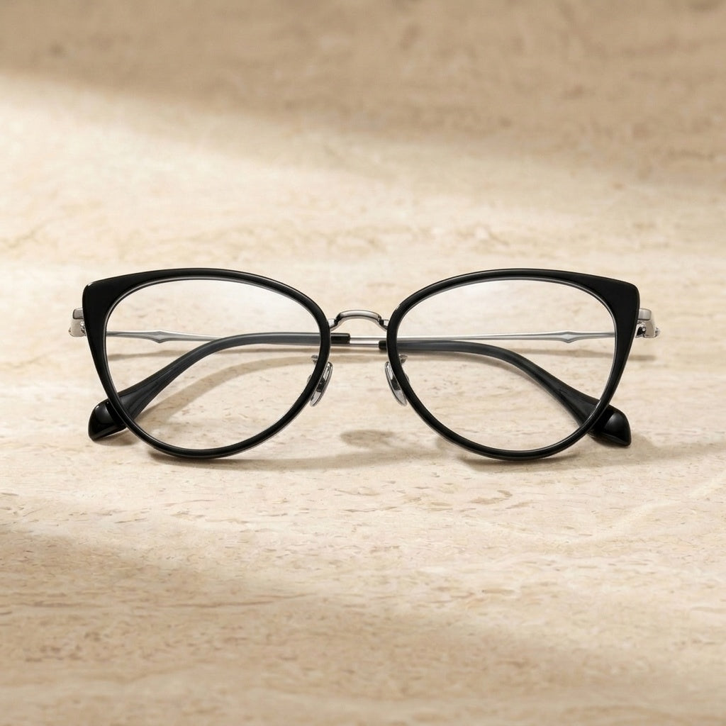Chashma Unisex Full Rim Oval Acetate Titanium Eyeglasses 881660 - C1-Black — view 3 | Chashma at FuzWeb