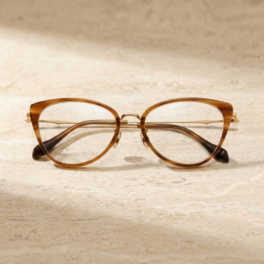 Chashma Unisex Full Rim Oval Acetate Titanium Eyeglasses 881660 - C41-Transp Brown — view 5 | Chashma at FuzWeb