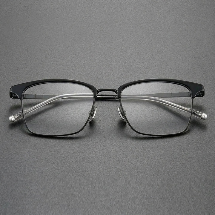Chashma Unisex Full Rim Square Acetate Titanium Eyeglasses 881865 - Black — view 4 | Chashma at FuzWeb