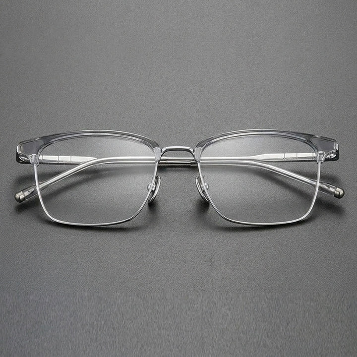 Chashma Unisex Full Rim Square Acetate Titanium Eyeglasses 881865 - Transp Gray-Silver — view 5 | Chashma at FuzWeb