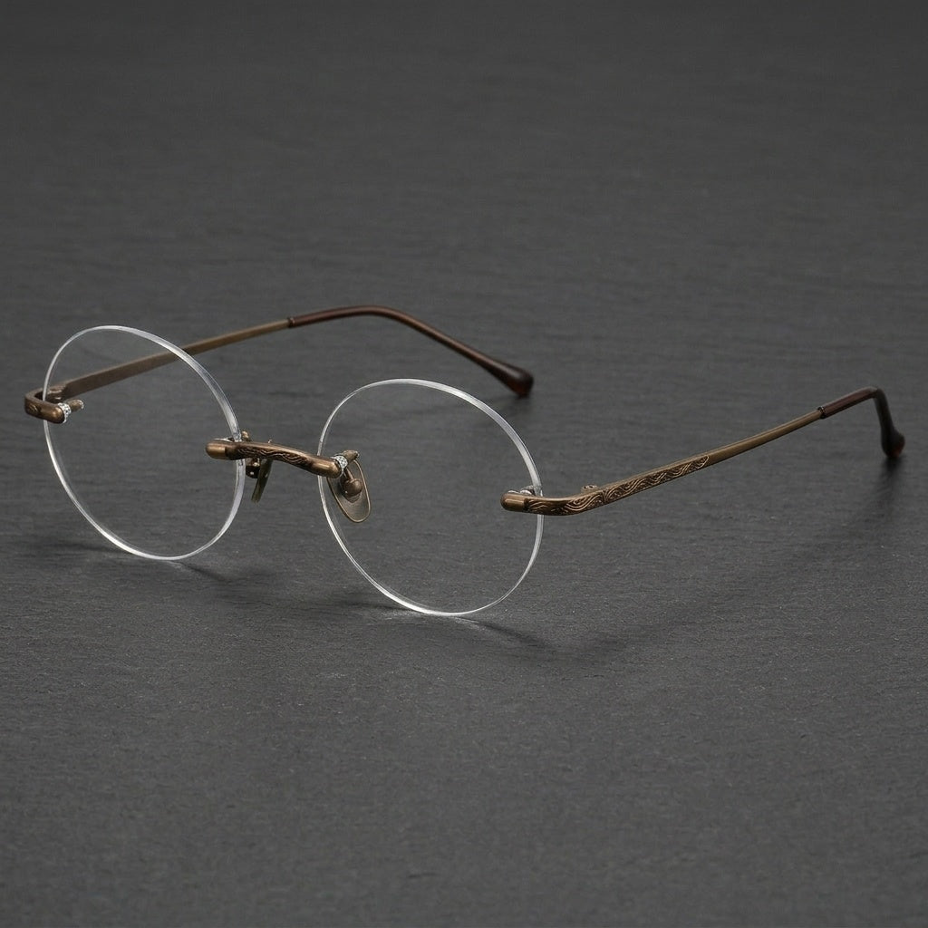 Chashma Women's Rimless Round Titanium Eyeglasses 885933 - Bronze — view 2 | Chashma at FuzWeb