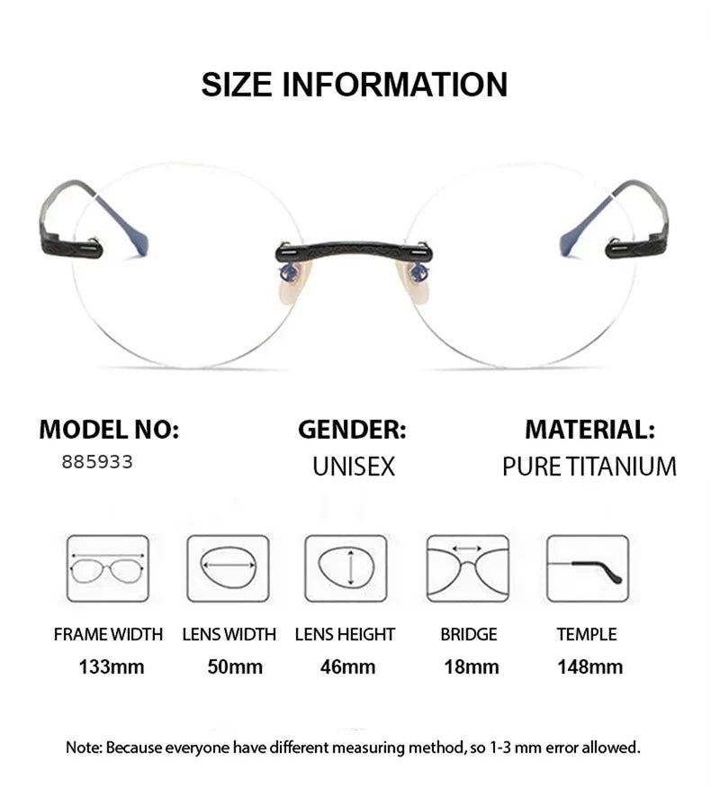 Chashma 885933 Eyeglasses — Frame Dimensions and Sizing Chart
