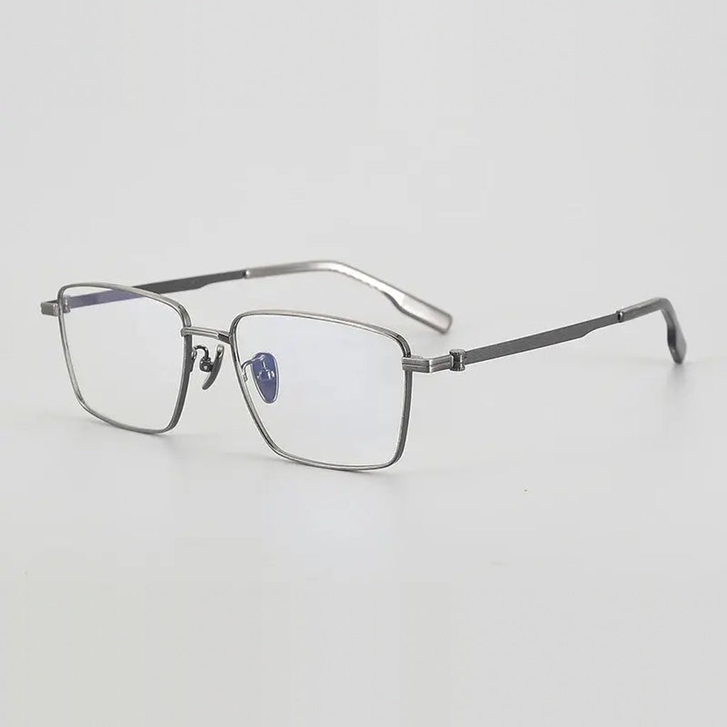 Chashma Unisex Full Rim Polygon Square Titanium Eyeglasses 886021 - Gray — view 2 | Chashma at FuzWeb