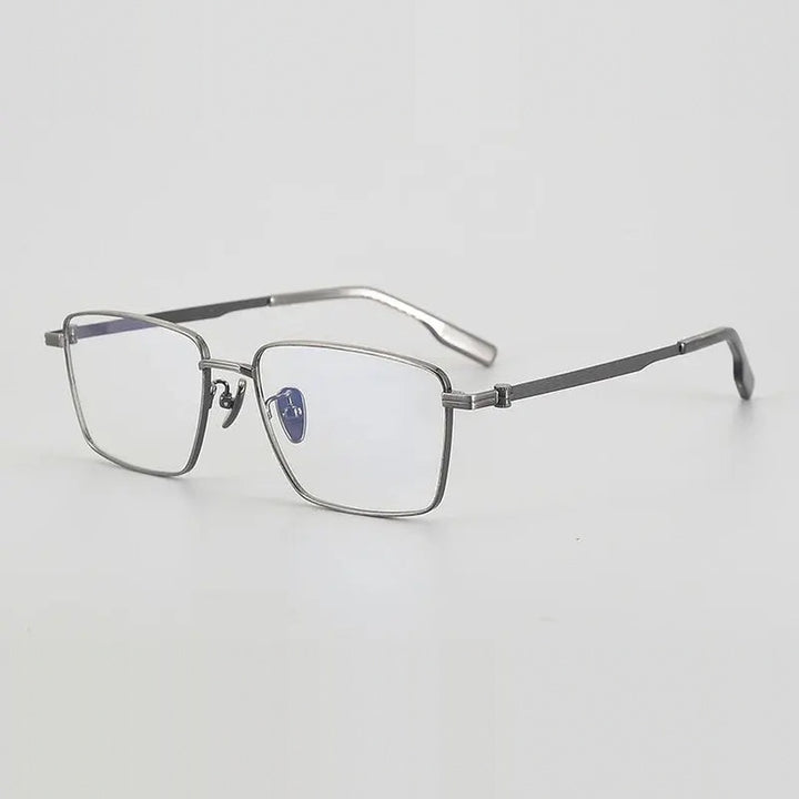 Chashma Unisex Full Rim Polygon Square Titanium Eyeglasses 886021 - Gray — view 2 | Chashma at FuzWeb