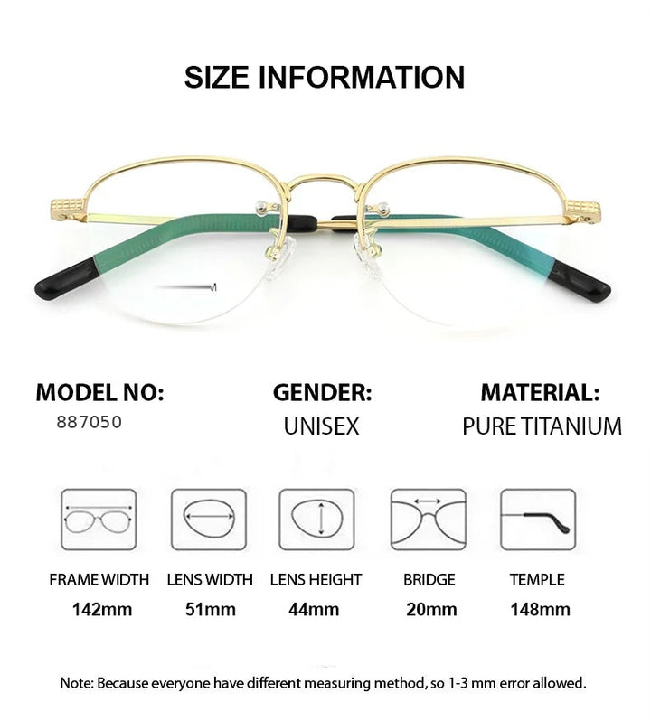 Chashma 887050 Eyeglasses — Frame Dimensions and Sizing Chart