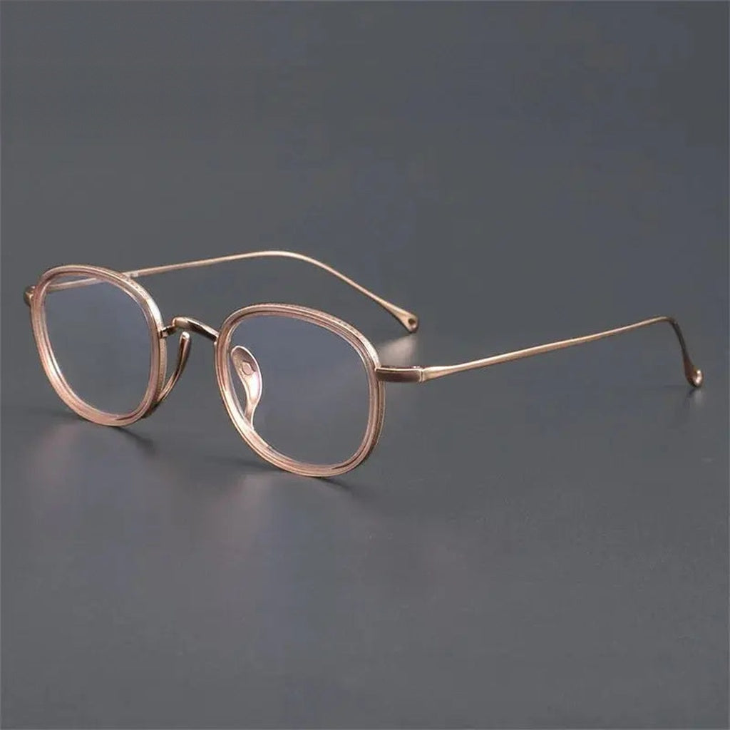 Chashma Unisex Youth's Full Rim Oval Titanium Acetate Eyeglasses 887309 - Pink-Rose Gold — view 2 | Chashma at FuzWeb