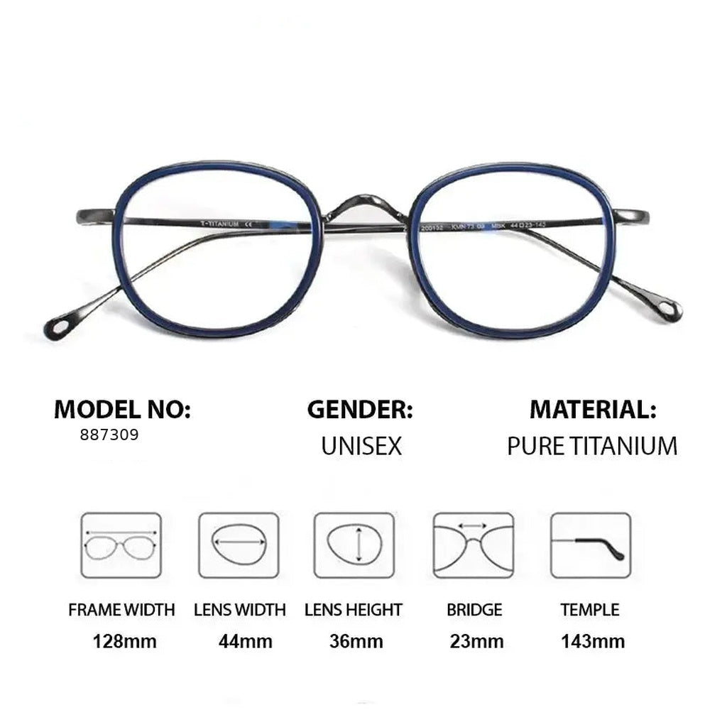 Chashma 887309 Eyeglasses — Frame Dimensions and Sizing Chart