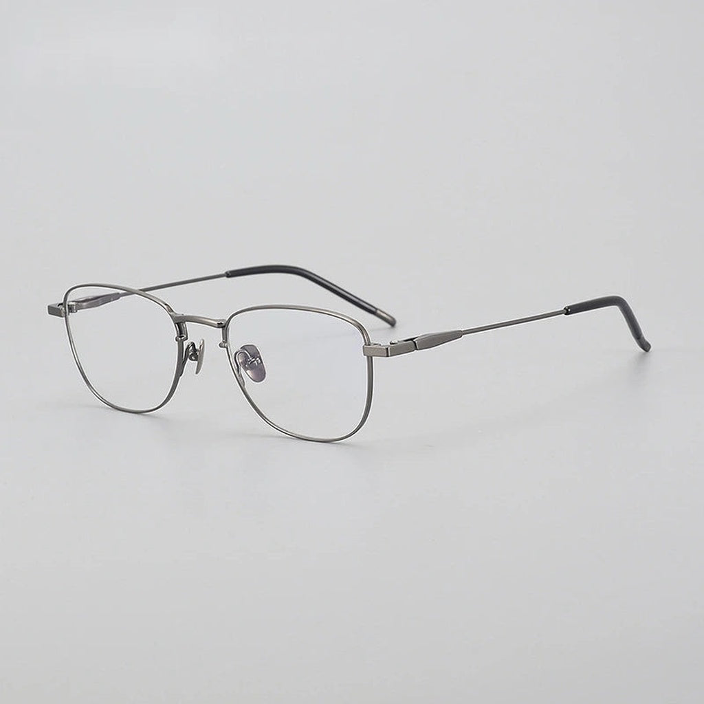 Chashma Unisex Full Rim Polygon Square Titanium Eyeglasses 887465 - Gun — view 3 | Chashma at FuzWeb