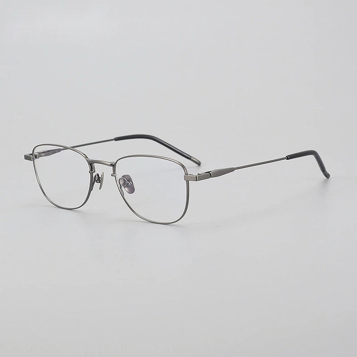 Chashma Unisex Full Rim Polygon Square Titanium Eyeglasses 887465 - Gun — view 3 | Chashma at FuzWeb