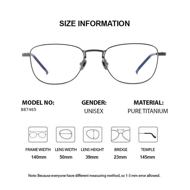 Chashma 887465 Eyeglasses — Frame Dimensions and Sizing Chart