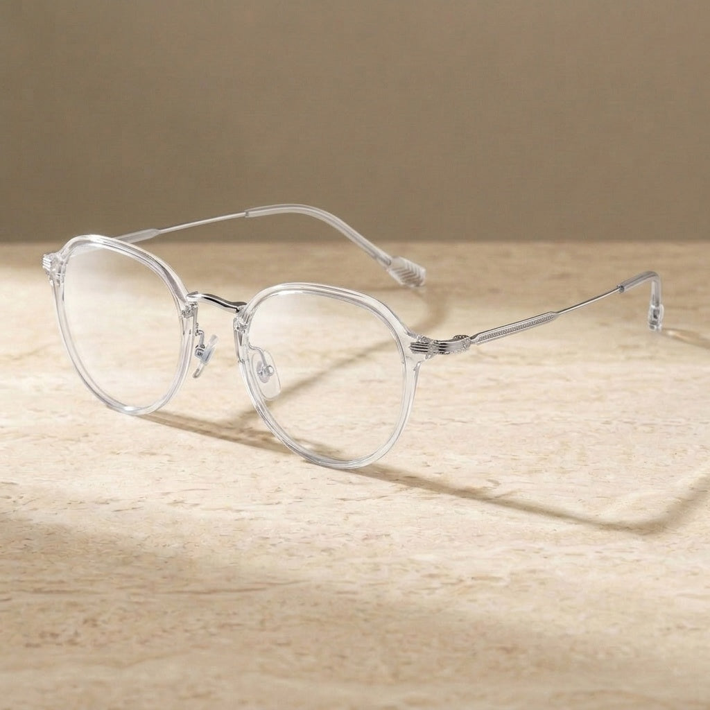 Chashma Unisex Full Rim Flat Top Oval Tr 90 Titanium Eyeglasses 888076 - Transparent — view 5 | Chashma at FuzWeb