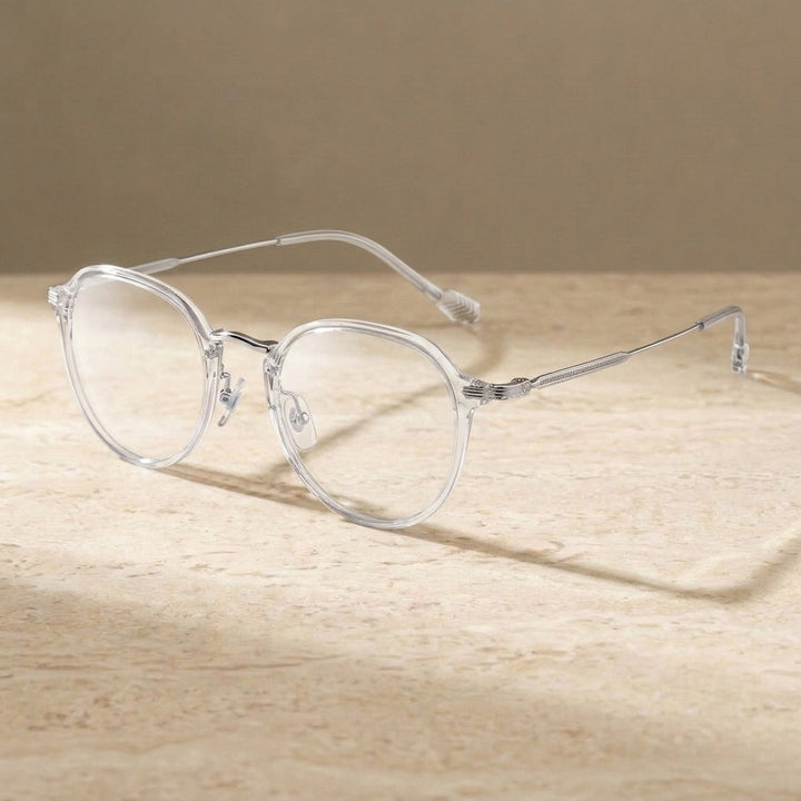 Chashma Unisex Full Rim Flat Top Oval Tr 90 Titanium Eyeglasses 888076 - Transparent — view 5 | Chashma at FuzWeb