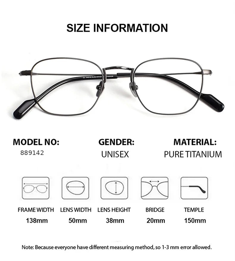 Chashma 889142 Eyeglasses — Frame Dimensions and Sizing Chart