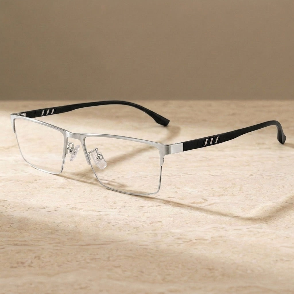 Chashma Unisex Semi Rim Stainless Steel Frame Eyeglasses — view 2 | Chashma at FuzWeb