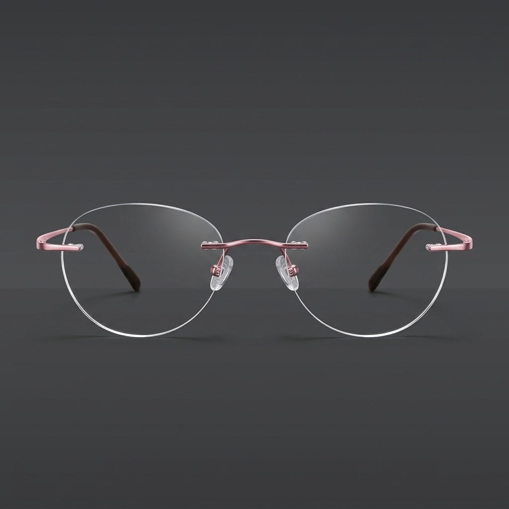 Chashma Unisex Rimless Oval Titanium Eyeglasses F637 — view 1 | Chashma at FuzWeb
