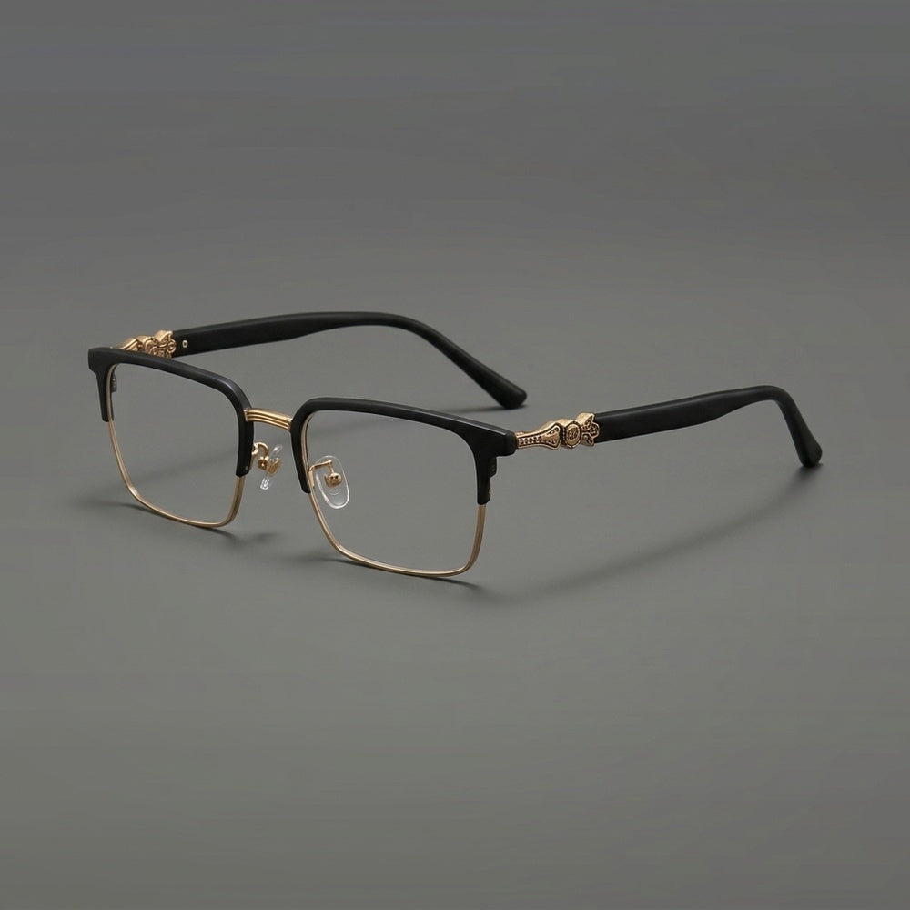 Gatenac Men's Full Rim Big Square Titanium Acetate Eyeglasses 426860 — view 2 | Gatenac at FuzWeb
