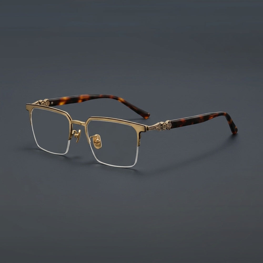 Gatenac Men's Full Rim Big Square Titanium Acetate Eyeglasses 426860 — view 1 | Gatenac at FuzWeb
