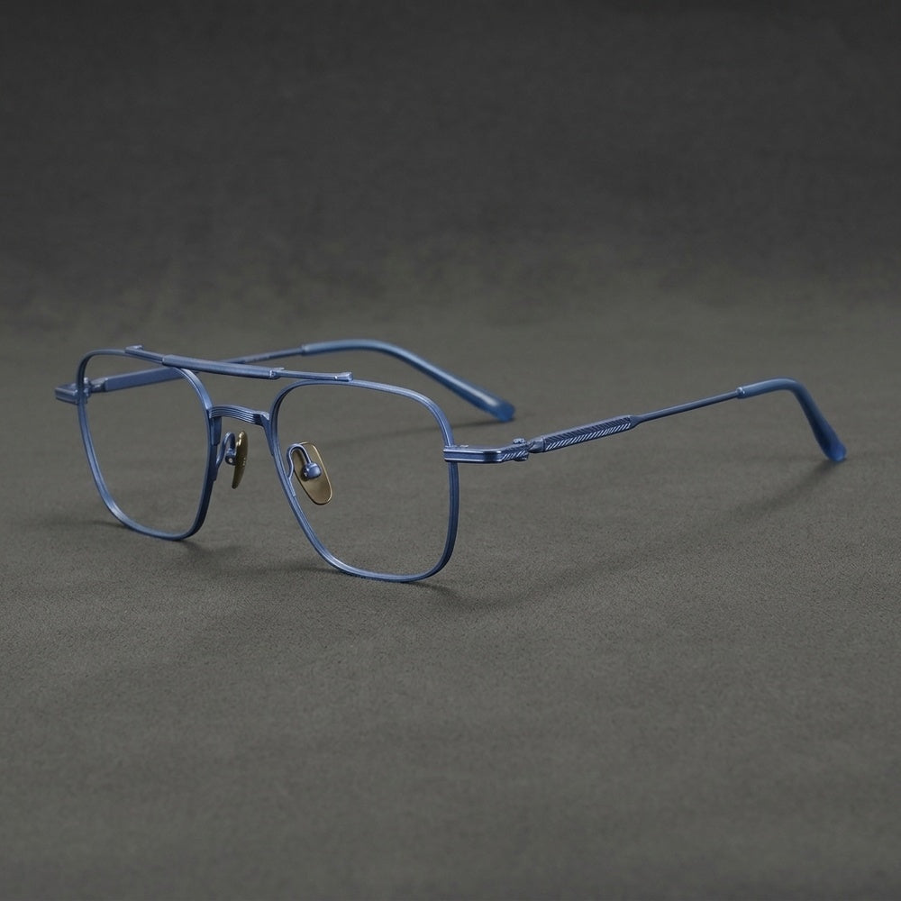 Gatenac Unisex Full Rim Big Square Double Bridge Titanium Eyeglasses 716830 — view 3 | Gatenac at FuzWeb