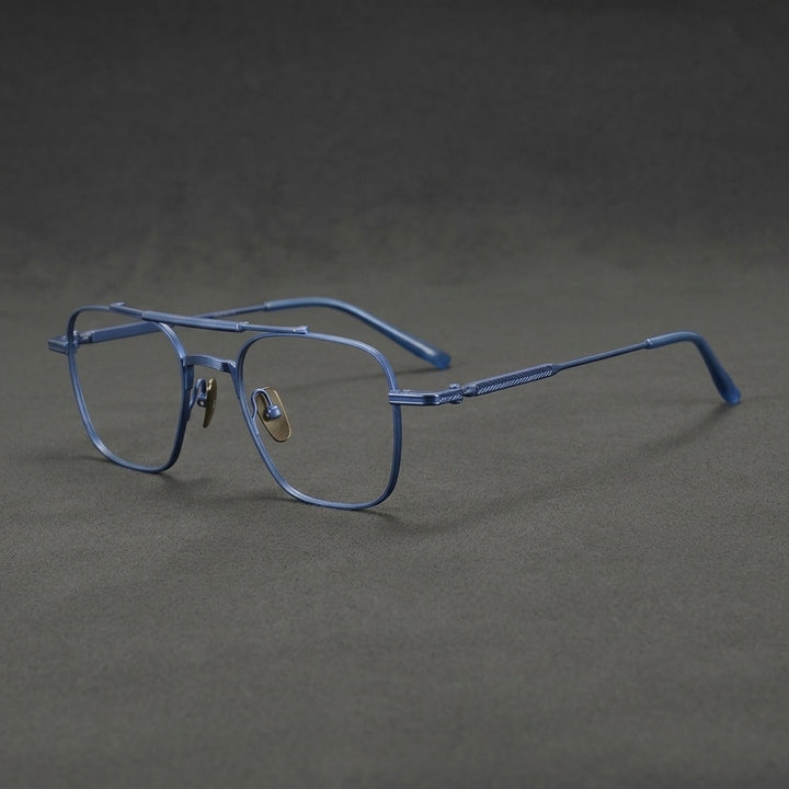 Gatenac Unisex Full Rim Big Square Double Bridge Titanium Eyeglasses 716830 — view 3 | Gatenac at FuzWeb