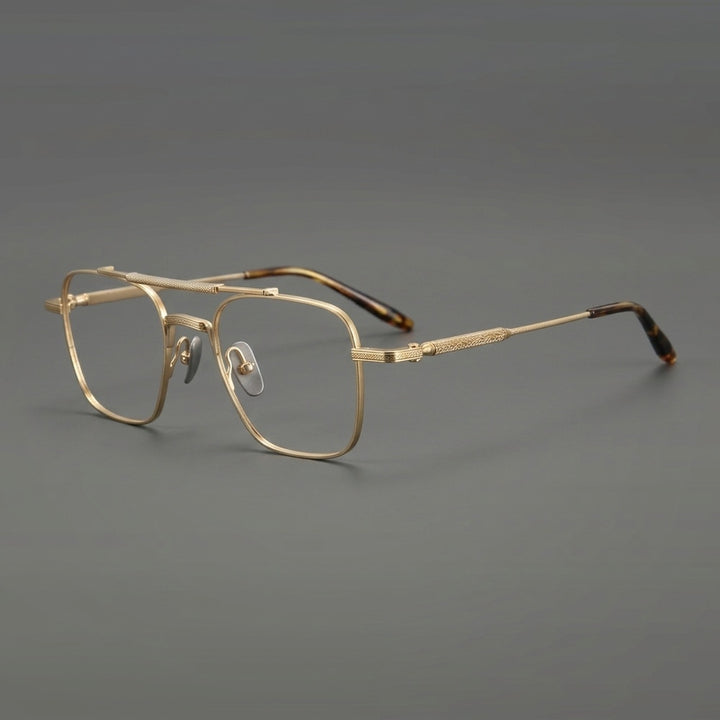 Gatenac Unisex Full Rim Big Square Double Bridge Titanium Eyeglasses 716830 — view 1 | Gatenac at FuzWeb