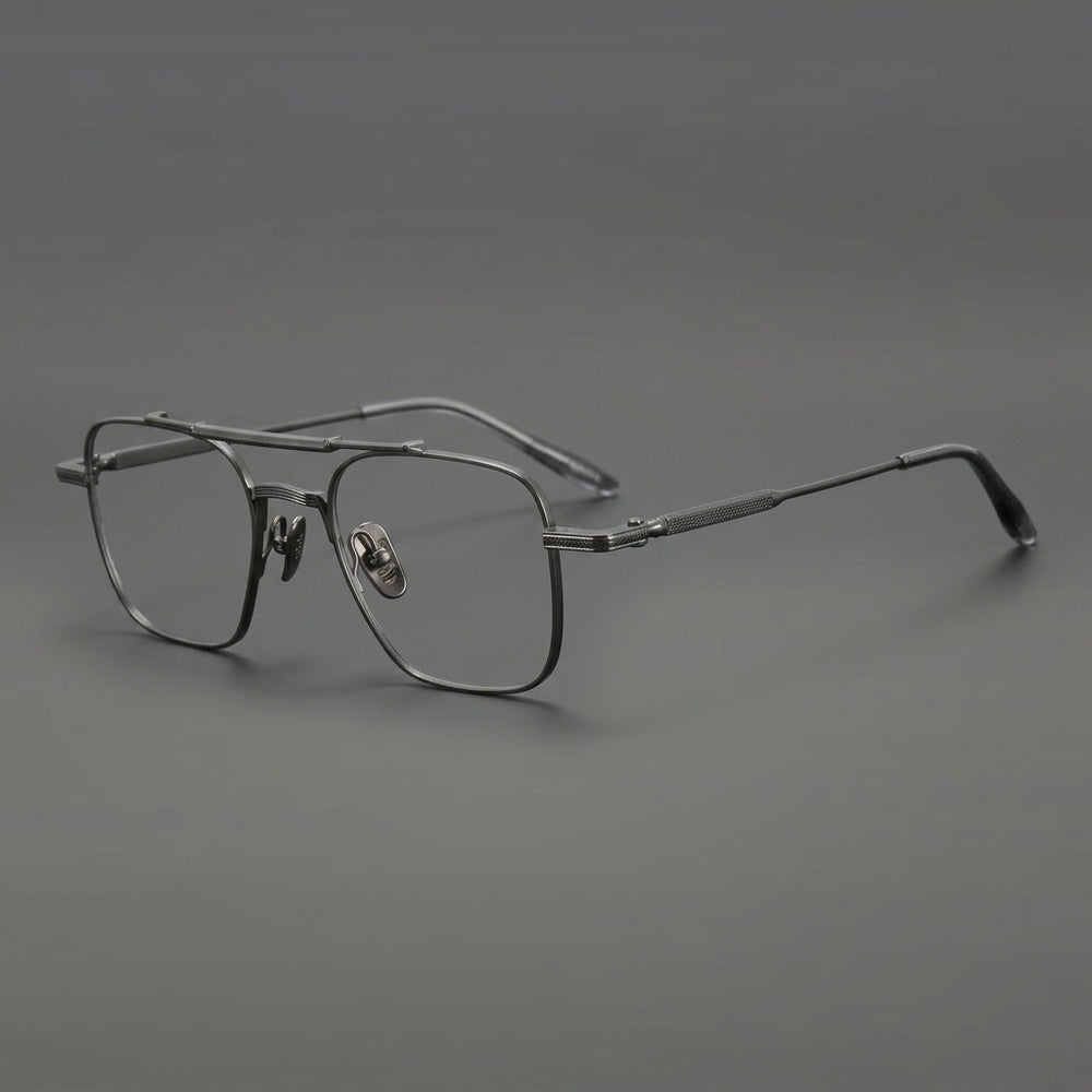 Gatenac Unisex Full Rim Big Square Double Bridge Titanium Eyeglasses 716830 — view 4 | Gatenac at FuzWeb