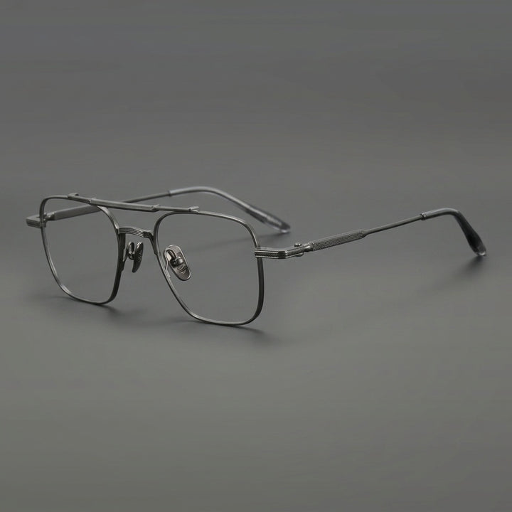 Gatenac Unisex Full Rim Big Square Double Bridge Titanium Eyeglasses 716830 — view 4 | Gatenac at FuzWeb