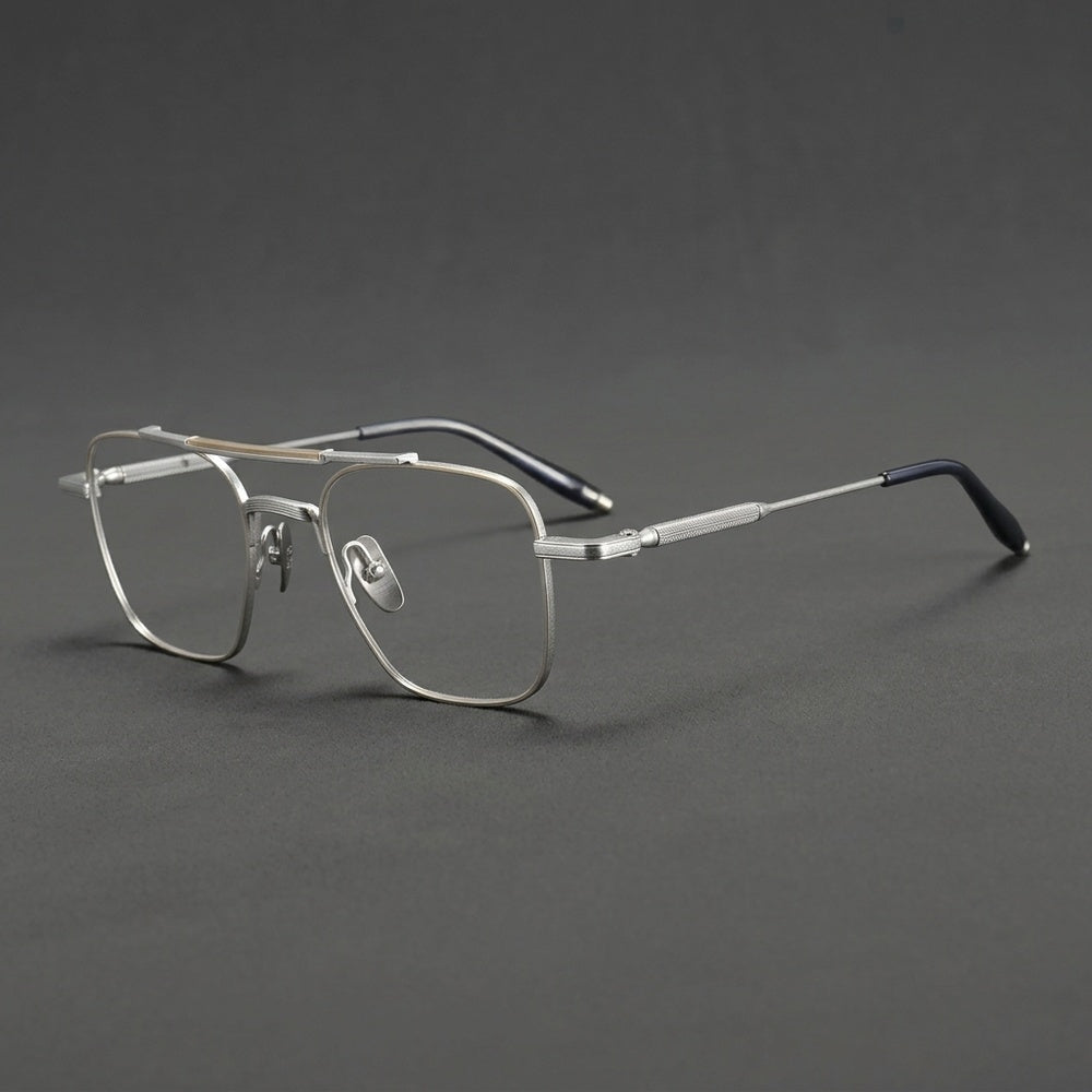 Gatenac Unisex Full Rim Big Square Double Bridge Titanium Eyeglasses 716830 — view 2 | Gatenac at FuzWeb