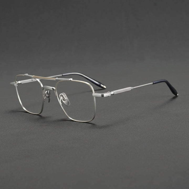 Gatenac Unisex Full Rim Big Square Double Bridge Titanium Eyeglasses 716830 — view 2 | Gatenac at FuzWeb