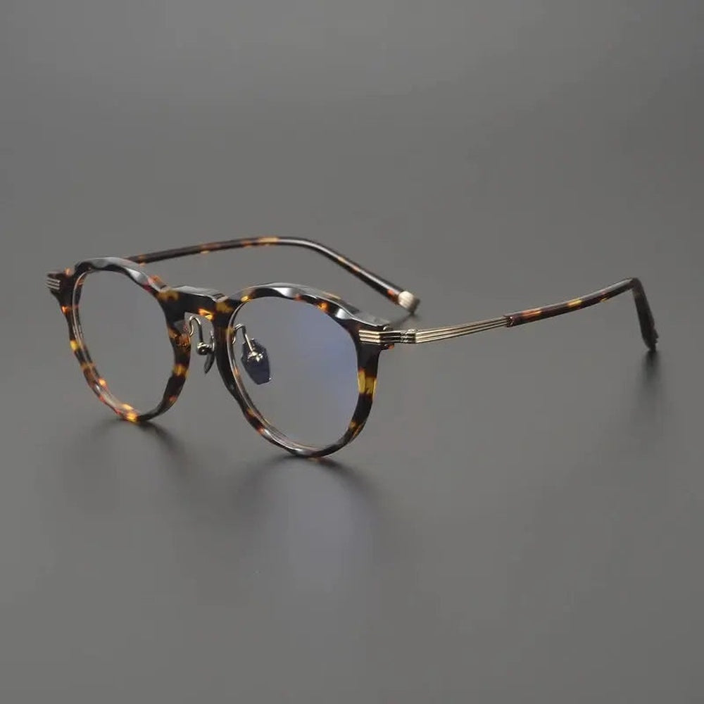 Gatenac Unisex Full Rim Big Round Acetate Titanium Eyeglasses 852516 — view 2 | Gatenac at FuzWeb