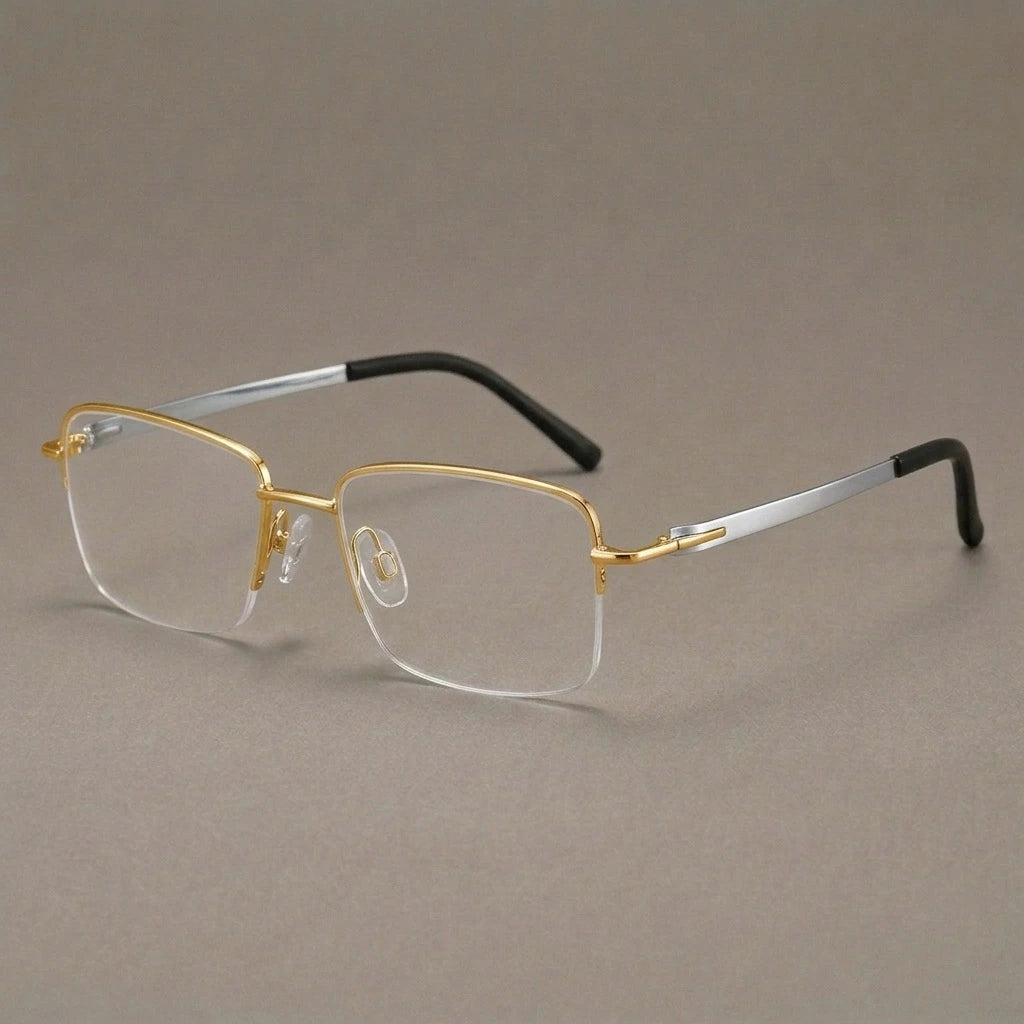 Krasivyy Women's Semi Rim Square Screwless Titanium Eyeglasses 315001 — view 2 | Krasivyy at FuzWeb