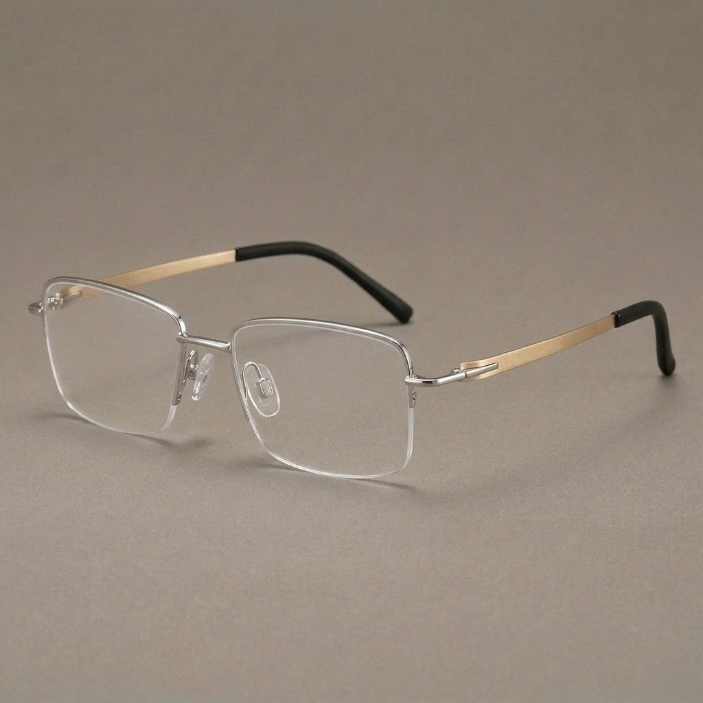 Krasivyy Women's Semi Rim Square Screwless Titanium Eyeglasses 315001 — view 1 | Krasivyy at FuzWeb
