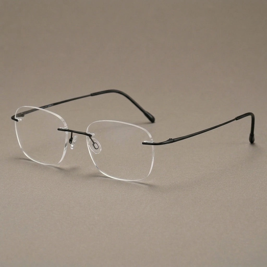 Krasivyy Women's Rimless Polygon Oval Titanium Eyeglasses 315010 — view 1 | Krasivyy at FuzWeb