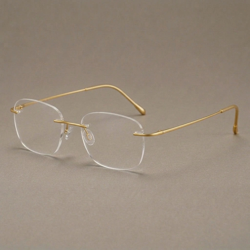 Krasivyy Women's Rimless Polygon Oval Titanium Eyeglasses 315010 — view 2 | Krasivyy at FuzWeb