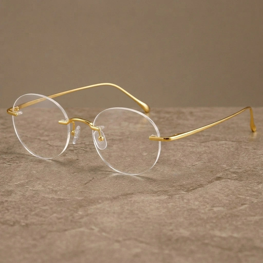 Krasivyy Women's Rimless Oval Round Titanium Eyeglasses 316012 — view 2 | Krasivyy at FuzWeb