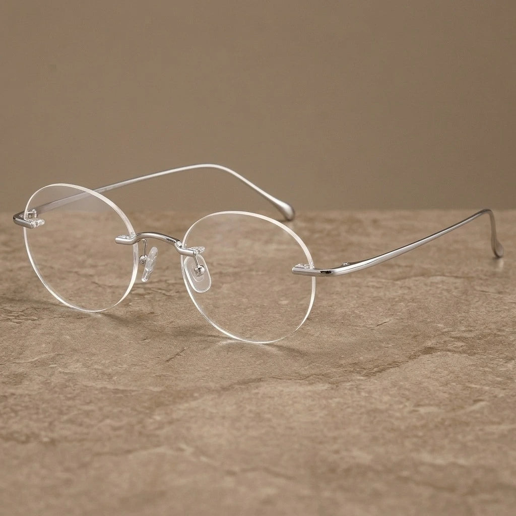 Krasivyy Women's Rimless Oval Round Titanium Eyeglasses 316012 — view 1 | Krasivyy at FuzWeb