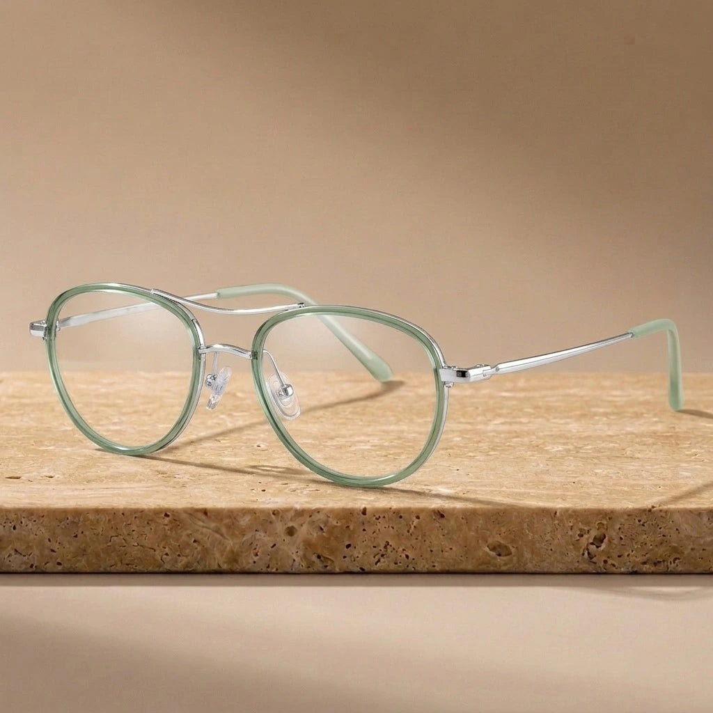 Krasivyy Women's Full Rim Oval Double Bridge Titanium Eyeglasses 316043 — view 2 | Krasivyy at FuzWeb