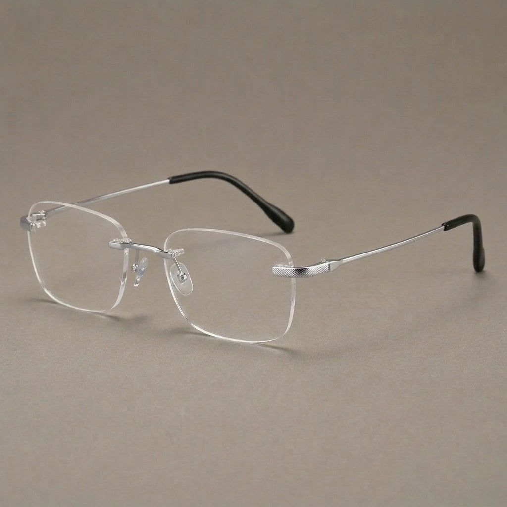 Krasivyy Unisex Rimless Square Titanium Eyeglasses 350025 — view 2 | Krasivyy at FuzWeb