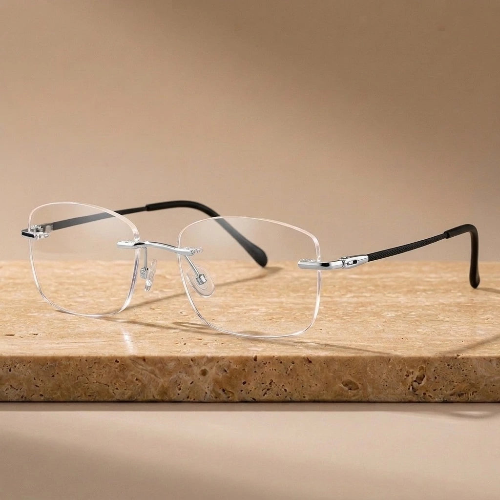 Krasivyy Women's Rimless Square Titanium Eyeglasses 716074 — view 2 | Krasivyy at FuzWeb
