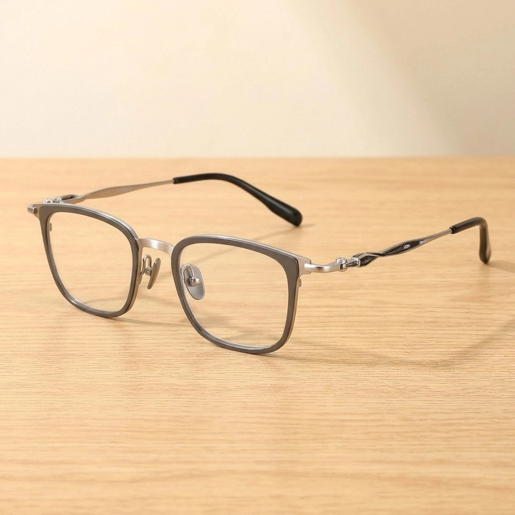 Krasivyy Men's Full Rim Big Square Pure Titanium Eyeglasses KR0057 — view 1 | Krasivyy at FuzWeb