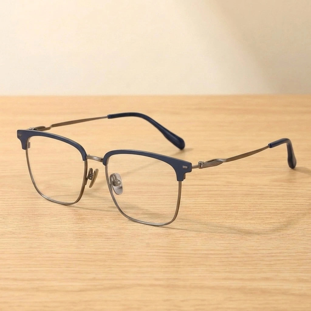 Krasivyy Men's Full Rim Big Square Titanium Eyeglasses KR0072 — view 2 | Krasivyy at FuzWeb