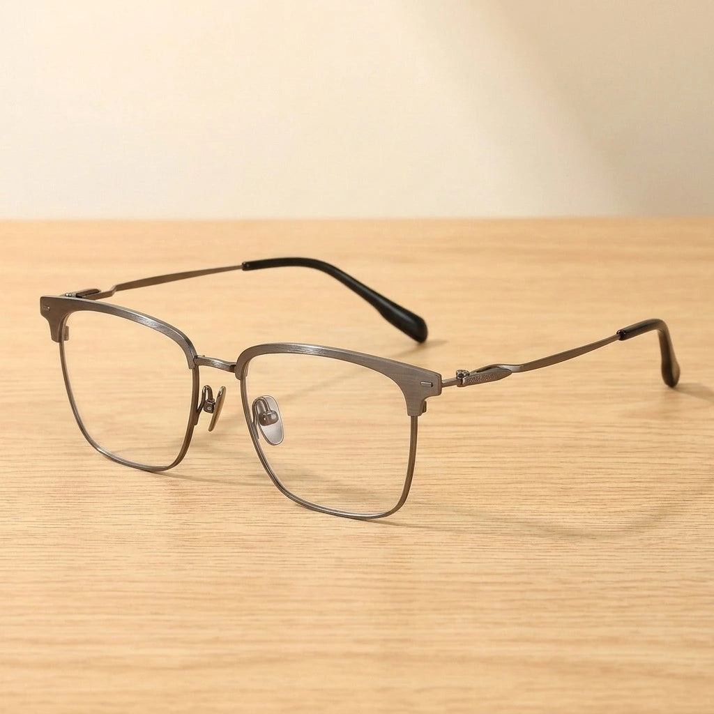 Krasivyy Men's Full Rim Big Square Titanium Eyeglasses KR0072 — view 1 | Krasivyy at FuzWeb