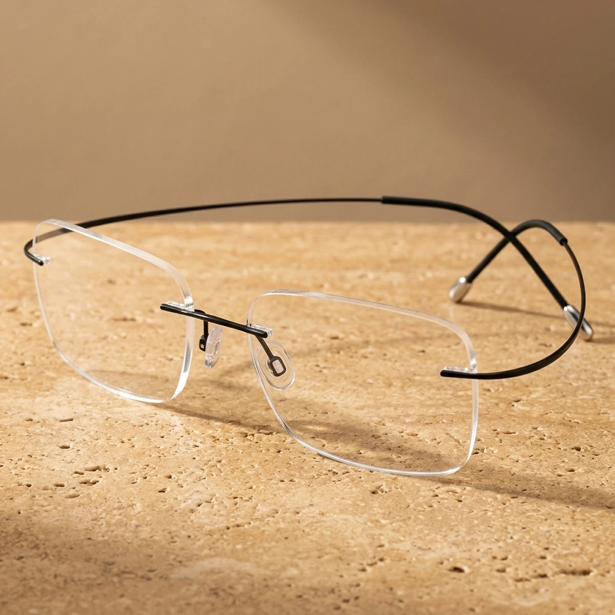 Krasivyy Unisex Rimless Square Screwless Titanium Eyeglasses Kr16016 — view 1 | Krasivyy at FuzWeb