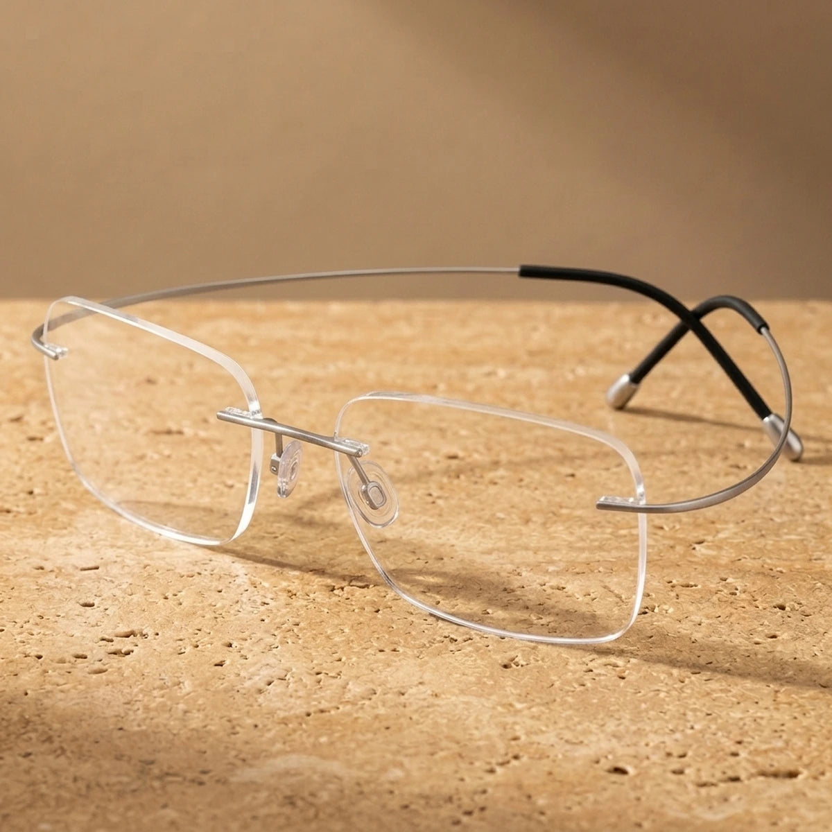 Krasivyy Unisex Rimless Square Screwless Titanium Eyeglasses Kr16016 — view 2 | Krasivyy at FuzWeb