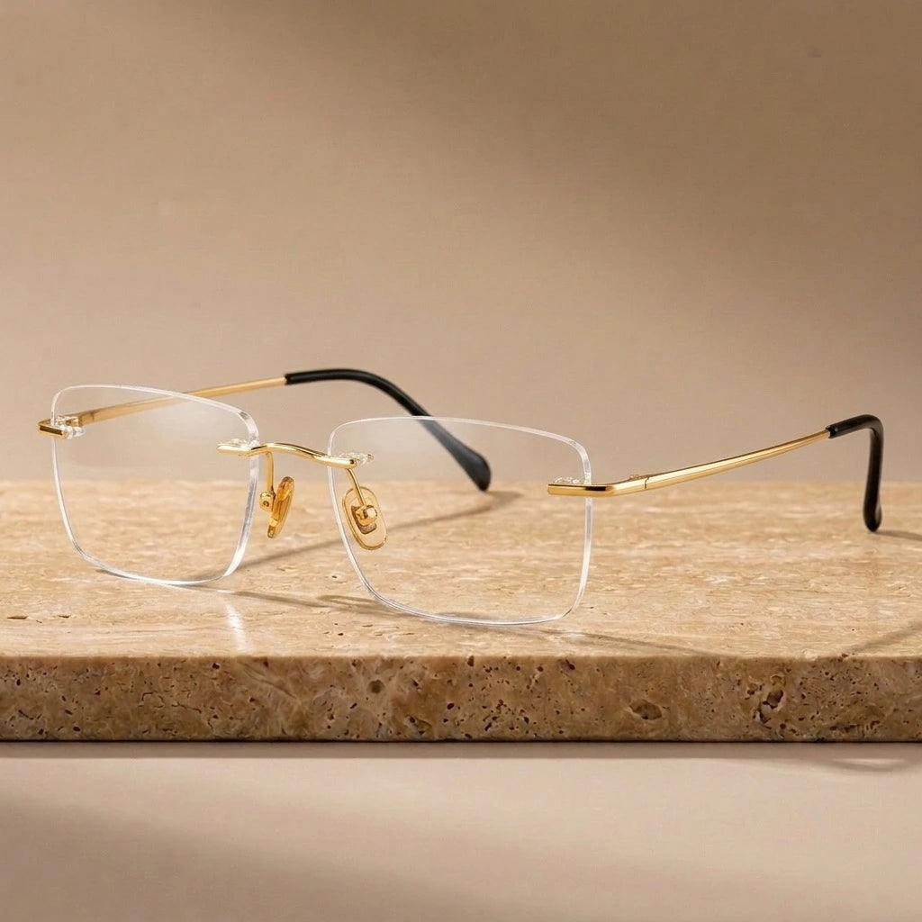 Krasivyy Unisex Rimless Square Titanium Eyeglasses KR16020 — view 4 | Krasivyy at FuzWeb