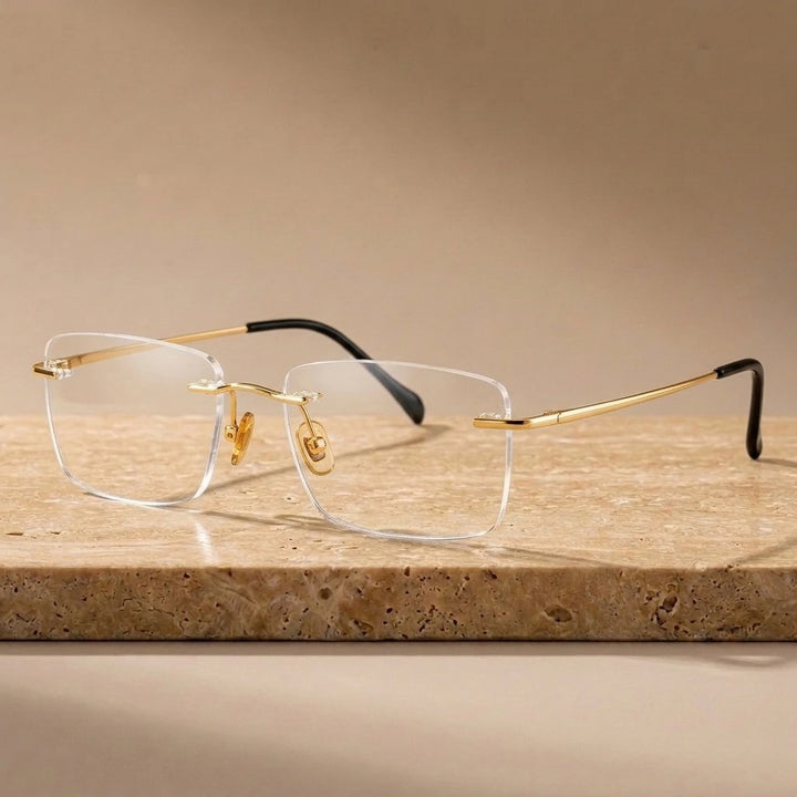 Krasivyy Unisex Rimless Square Titanium Eyeglasses KR16020 — view 4 | Krasivyy at FuzWeb