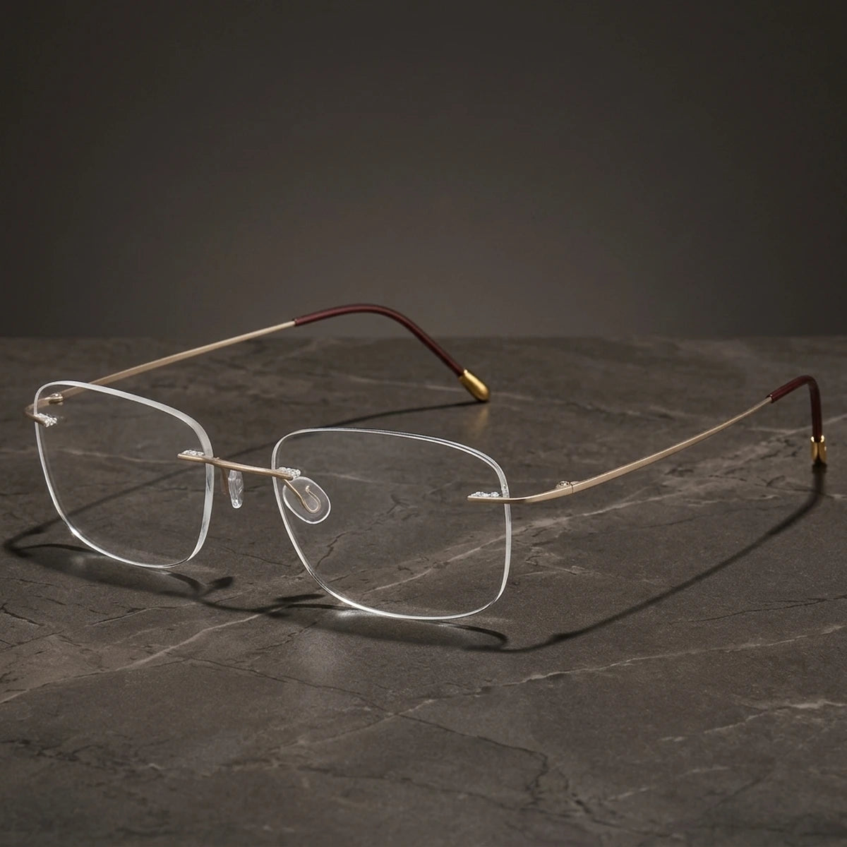 Krasivyy Unisex Rimless Square Titanium Eyeglasses Kr6010 — view 2 | Krasivyy at FuzWeb