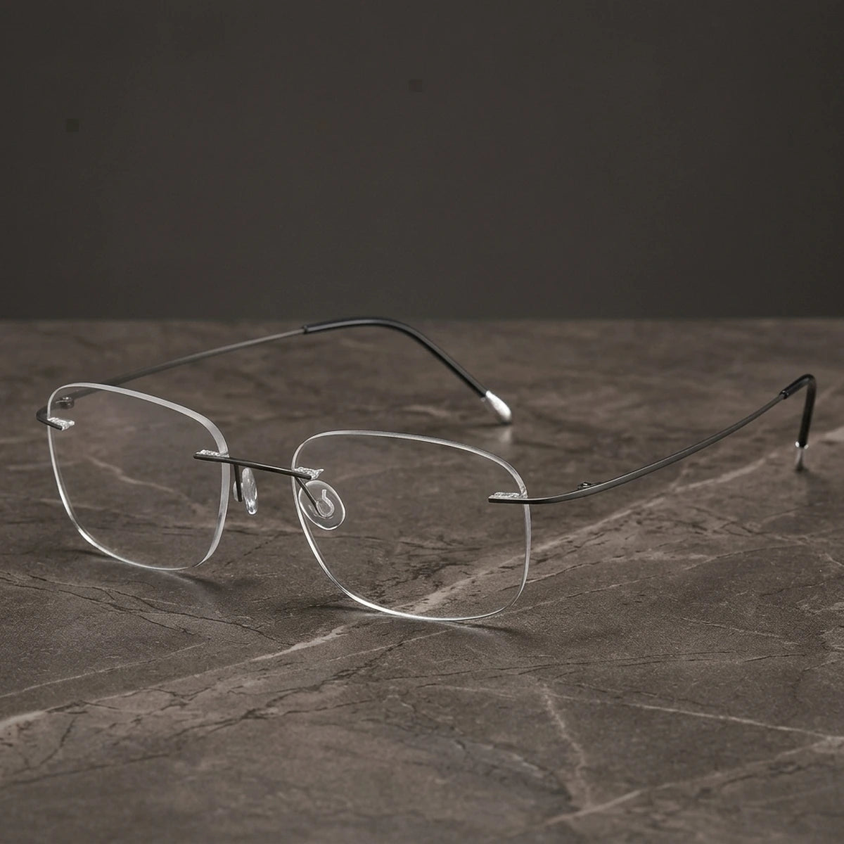 Krasivyy Unisex Rimless Square Titanium Eyeglasses Kr6010 — view 1 | Krasivyy at FuzWeb