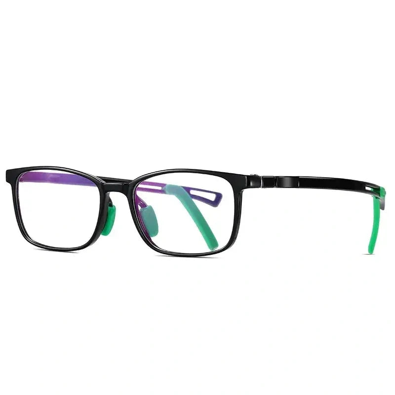 Vicky Youth Unisex Full Rim Square TR90 and Titanium Eyeglasses 5109 — view 1 | Vicky at FuzWeb