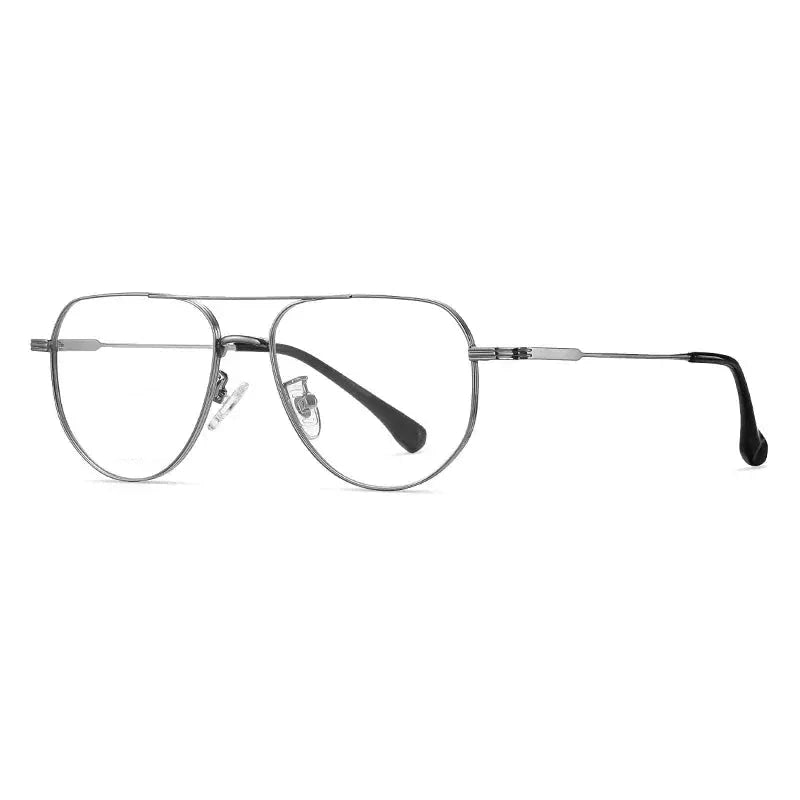 Vicky Men's Full Rim Double Bridge Square Titanium Reading Glasses ST6219 — view 1 | Vicky at FuzWeb
