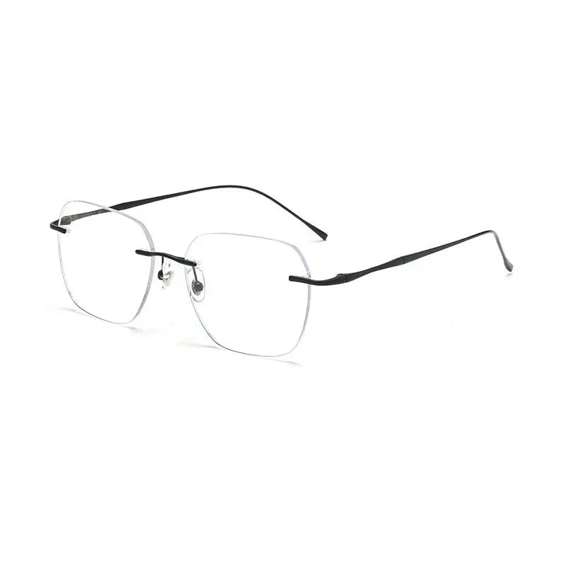 Vicky Women's Rimless Polygon Titanium Reading Glasses V0623 — view 1 | Vicky at FuzWeb
